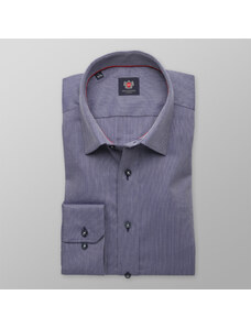 Willsoor Pour des hommes bleu foncé coupe slim chemise Londres (la taille 176-182) 8370 2-ply