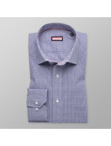 Willsoor Hommes coupe slim chemise (hauteur 176-182) 8426 en bleu couleur avec réglage facile se soucier