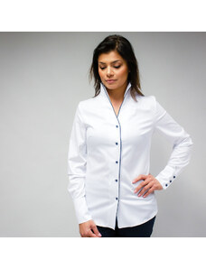 Willsoor Chemise blanche pour femmes à éléments décoratifs 10339