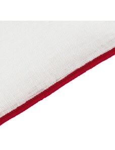 Trendhim Pochette de costume blanche à bords rouge pourpre