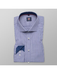 Willsoor Hommes coupe slim chemise Londres (la taille 176-182) 6193 avec blanc-bleu vérifié