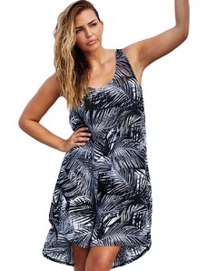 Trgomania Monochrome Palm Tree Sheer Chiffon Beach Dress