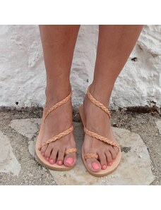 Grecian Sandals Natural Braided Leather Sandals