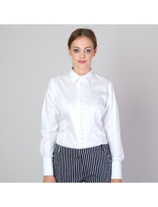 Willsoor Chemise blanche pour femme avec élégants boutons 11700