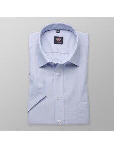 Willsoor Hommes coupe slim chemise avec manche courte Londres (hauteur 176-182) 7844 en bleu couleur avec réglage 2W PL