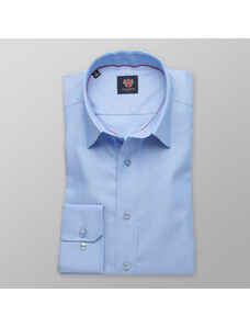 Willsoor Hommes coupe slim chemise Londres (tous la taille) 8256 en bleu couleur avec réglage 2ply 2-ply