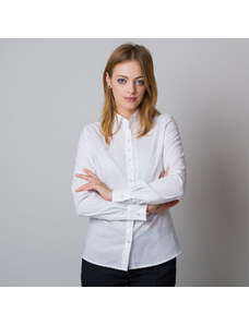 Willsoor Chemise blanche pour femme avec un imprimé élégant au dos 12081