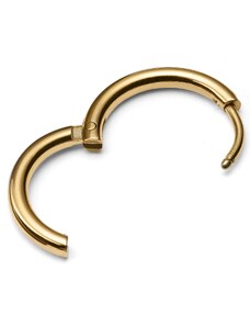 Lucleon Boucle d'oreille anneau en acier doré