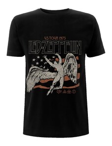 Tee-shirt métal pour hommes Led Zeppelin - US 1975 Tour Flag - NNM - RTLZETSBUS75 LZTS28MB