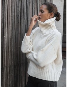 Luciee Berner Neck Sweater In Ivory