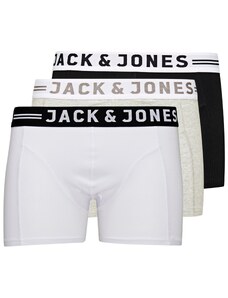 JACK & JONES Boxers 'Sense' sépia / gris chiné / noir / blanc