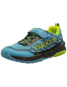 Geox Garçon J Tuono Boy B Sneakers, Lt Blue/Lime, 25 EU