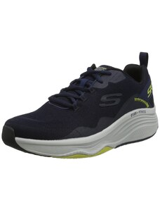 Skechers Homme D'LUX Fitness Basket, Navy Mesh/Synthetic/Lime Trim, 42 EU