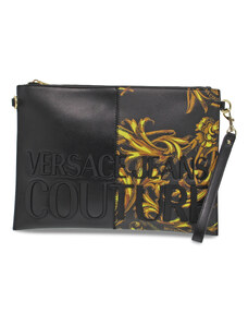 Pochette Versace Jeans Couture JEANS COUTURE RANGE 4 ROCK CUT SKETCH 7 BAGS STRIPES PATCHWORK en faux cuir noir