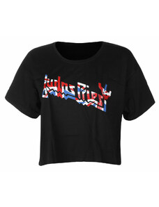 Tee-shirt métal pour femmes Judas Priest - Union Glitter Print Boxy - ROCK OFF - JPPBT01LB