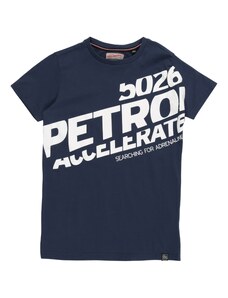 Petrol Industries T-Shirt bleu foncé / blanc