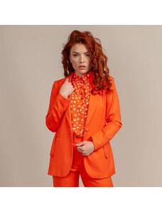 Willsoor Veste pour dame de couleur orange avec un motif uni 14031