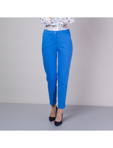 Willsoor Pantalon formel pour femmes en bleu uni 14142