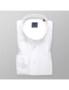 Willsoor Chemise blanche pour hommes avec un motif délicat 13554
