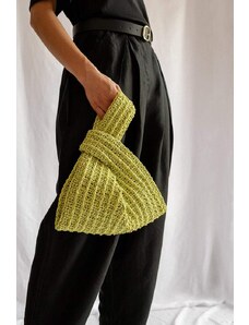 Plexida Raffia Bag In Lime - Knot Bag