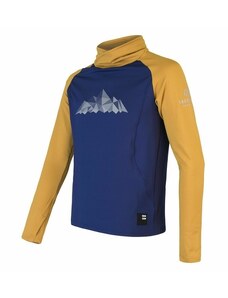 Pánská sweat-shirt SENSOR Coolmax Thermo Montagnes profond bleu / moutarde