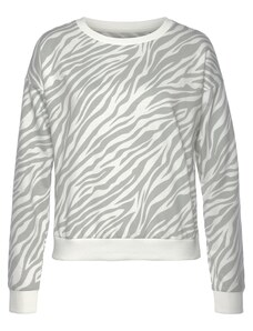LASCANA Sweat-shirt gris / blanc naturel