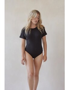 The Sept Bodysuit Short Sleeve In Black - The Miann