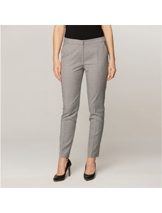 Willsoor Pantalon formel de couleur grise avec motif pépito pour femme 14931
