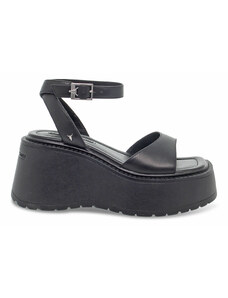 Chaussures compensées Windsor Smith CRYBABY BLACK LEATHER en cuir noir