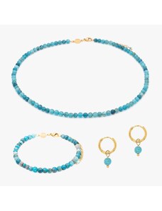 SLOYA Collier, bracelet et boucles d'oreilles Serena en pierres Apatite