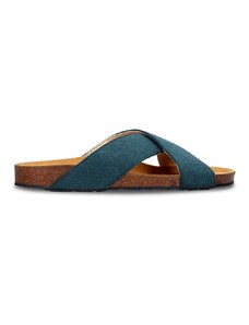 Nae Vegan Shoes Bali Green Flat Criss-cross Backless Sandals