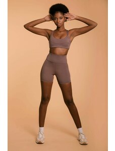 Osirisea High Waist Workout Shorts - Brown