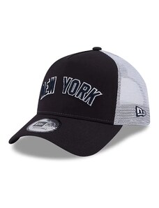 New Era New York Yankees Team Script Black Trucker Cap 60364216
