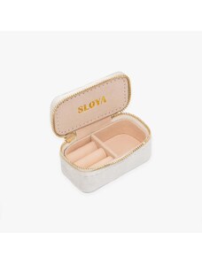 SLOYA Mini boîte à bijoux velours blanc coton
