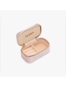 SLOYA Mini boîte à bijoux velours rose pêche