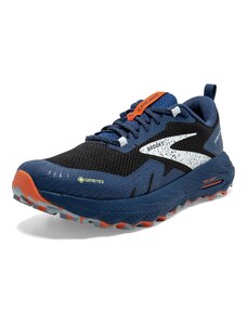 BROOKS Homme Cascadia 17 GTX Sneaker, Black/Blue/Firecracker, 45 EU