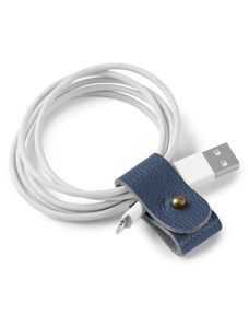 Trendhim Étui de rangement pour câbles | Cuir bleu marine | Large
