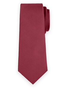 Willsoor Cravate classique à rayures bordeaux pour homme 15923