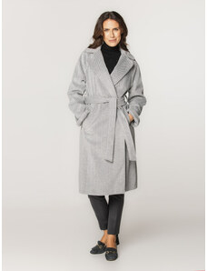 Willsoor Manteau d'hiver pour femme gris clair avec motif à chevrons 15973
