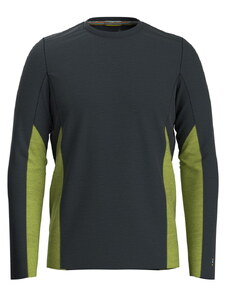 Smartwool M Merino Sport Long Sleeve Crew Charcoal chiné-citron foncé T-shirt d'extérieur à manches longues pour hommes