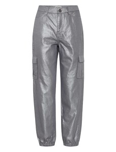 ICHI Jeans cargo 'JOVIE' gris argenté / noir