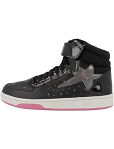 Geox Fille J Maltin Girl A Sneakers, Black/Fuchsia, 39 EU