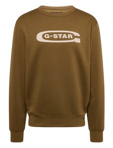 G-Star RAW Sweat-shirt 'Old School' vert foncé / blanc