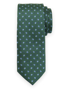 Willsoor Cravate classique verte pour hommes avec fleurs fines 16153