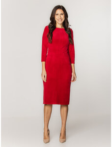 Willsoor Robe élégante en velours de couleur rouge 16113