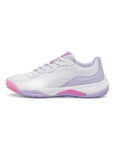 Puma Women Nova Smash Wn'S Tennis Shoes, Silver Mist-Puma White-Vivid Violet, 40.5 EU