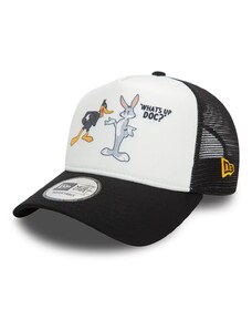 New Era Multi Character Looney Tunes Daffy Duck and Bugs Bunny Black A-Frame Trucker Cap 60435084