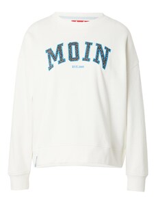 Derbe Sweat-shirt 'Moin' bleu ciel / anthracite / gris foncé / blanc cassé