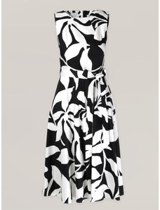 Willsoor Robe classique sans manches en coton avec motif noir 16675