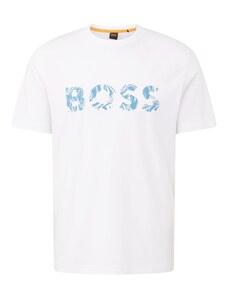 BOSS Orange T-Shirt 'Ocean' bleu clair / blanc